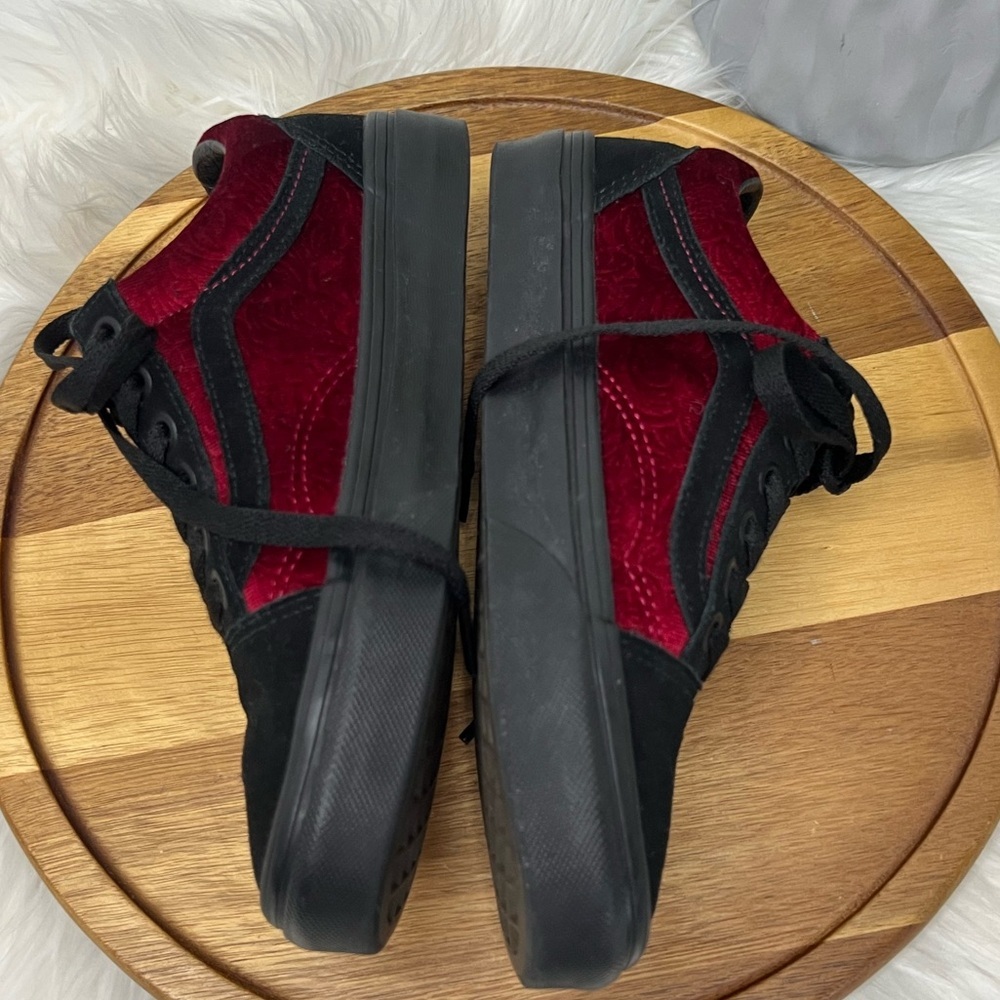 Vans Old Skool Velvet Parisian Night Sneaker Velvet Pack Cerise Red/Black 5.5 - Picture 6 of 11